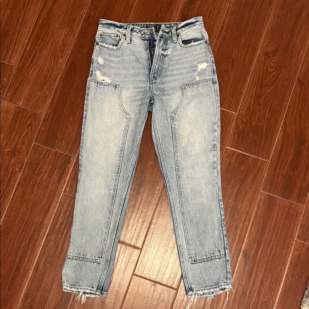 Abercrombie & Fitch Light Annie High Rise Girlfriend Jeans
